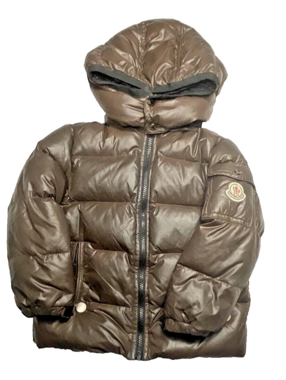 Auth Moncler Kid's Brown Puffer Down Jacket Size 4